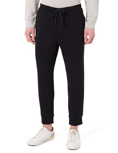 Image of BOSS Men's Hadiko Stretch Cotton Logo Print Jogging Bottoms, Black 001, XS
