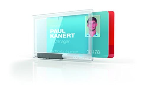 Image of Durable Pushbox Duo Security Pass Holder 54 x 87mm Transparent | Pack of 10 Badges | for Securely Holding Upto 3 ID/Security Cards