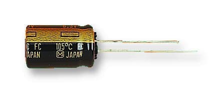 Image of CAP, 4.7UF, 50V, ALU ELEC, RADIAL, Leaded Aluminium Electrolytic Capacitors, Qty.5 | EEUFC1H4R7B