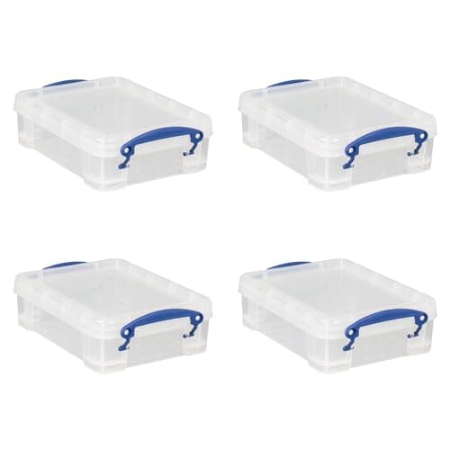 Image of Really Useful Plastic Storage Box 1.75 Litre Clear (Pack of 4)