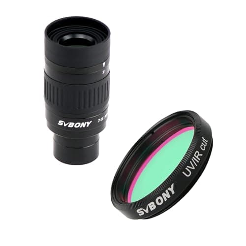Image of Svbony SV135 Telescope Eyepiece, Zoom Eyepiece 1.25'' 7-21mm, Element 4 Group FMC Lens, 57°-40° FOV, Buddle with UV/IR Cut Filter Telescope Filters 1.25" Multi Coating, for Astro Observation