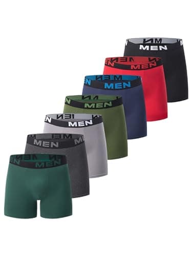 Image of COOLOYA Men's Multi Pack Long Leg Solid Boxer Briefs Extended Sport Basic Comfy Underwear Trunks, Multi Solid 7 Pack, XL