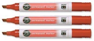 Image of 5 Star Permanent Marker Xylene/Toluene-free Smearproof Chisel Tip 1-4mm Line Red [Pack of 12]