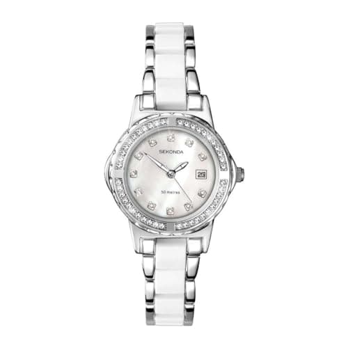 Image of Sekonda Moonlight 4674  Pearl Ladies White Crystal Set Watch