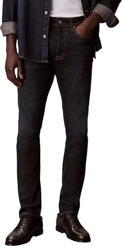 Image of Calvin Klein Men’s Vintage Rinse Skinny Fit Jeans, Blue (Vintage Rinse), 32W/38L