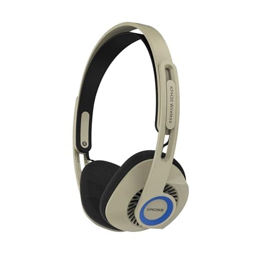 Image of Koss KPH30 Wireless Bluetooth On-Ear Headphones, Retro Style, 20+ Hour Battery Life, USB-C Charging, Microphone, Rhythm Beige