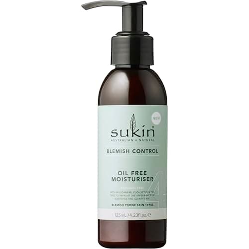 Image of Sukin Blemish Control Oil-Free Moisturising Cream 125ml - with eucalyptus & tea tree; cruelty free & vegan friendly - moisturises and mattifies for a shine free complexion.