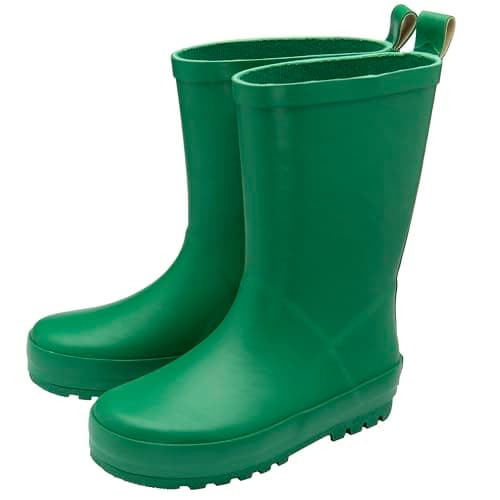 Image of NorthSole Kids Wellies Boys & Girls Rubber Wellington Boots - Green - UK 1