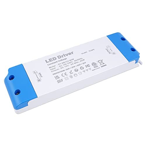 Image of VARICART LED Transformer 12V 60W, ultra slim LED Driver 240V AC to 12V DC 5A, Low Voltage Power Supply Constant Voltage for Strip Lights, Display and G4, MR11, MR16 Light Bulbs