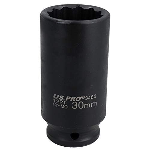 Image of 30mm Metric 1/2" Drive Deep Rear Hub Axle Nut Socket 12 Sided Bi-Hex