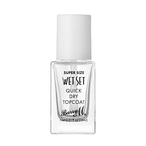 Image of Barry M Super Size Wet Set Quick Dry Topcoat Nail Polish, Clear, Size 15ml