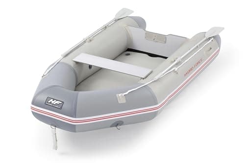 Image of Bestway Hydro-Force Caspian Pro Inflatable Boat Set, 4 Person Raft, Inflatable Dinghy Bundle With Hand Pump and Oars, Grey, One Size