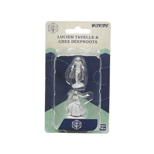 Image of WizKids Critical Role Unpainted Miniatures: Lucien Tavelle & Cree Deeproots Figures, Grey