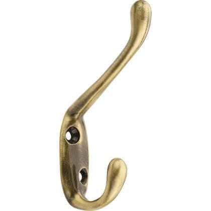 Image of Decohooks 469498 Hat, Coat & Robe Hook in Antique Brass Finish Door & Wall Mountable Single Pack