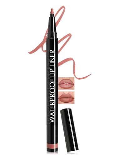 Image of Lip Liner Stain Pencil, Nude Brown Matte Long Lasting Waterproof Smudge-Proof Highly Pigmented Lip Tint Stain Pen,Silky Smooth Tinted Lip Gloss Lipliner Base Makeup, Mother's Day Beauty for Women-03