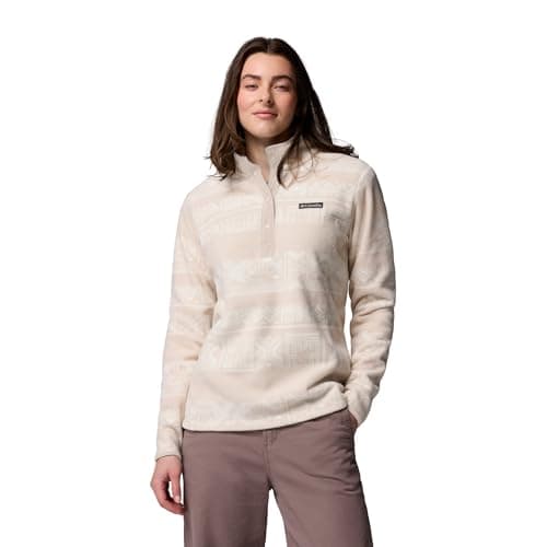 Image of Columbia Women's Benton Springs Printed 1/2 Snap, Fleece Pull Over, Dark Stone Deschutes Days, Medium