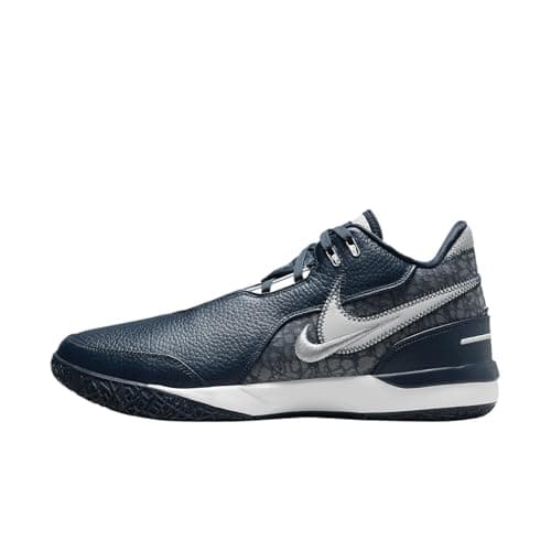 Image of Nike Men's Zm Lebron NXXT Gen Ampd Basketball Shoe, Armory Navy Light Silver Sail, 9 UK