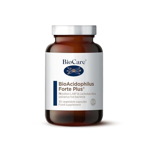 Image of BioCare BioAcidophilus Forte Plus - LAB4 & Lactobacillus Salivarius Live Bacteria Blend - 75 Billion per Capsule - 30 Capsules