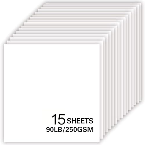 Image of 15Sheets White Cardstock Paper 12x12 Card stock for Cricut, Thick Construction Paper for Card Making, Scrapbooking, Craft 90 lb / 250 gsm (White)