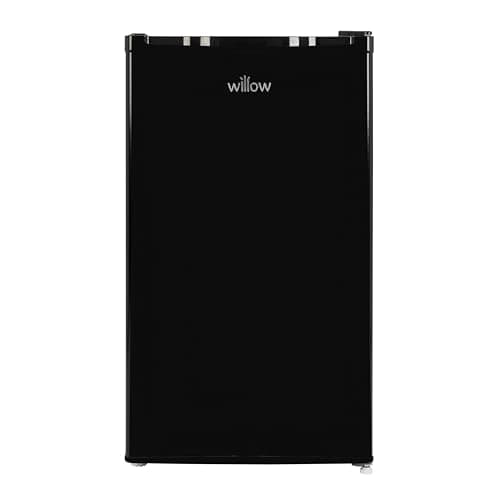 Image of Willow W48EUFIB Freestanding Under Counter Larder Fridge with Chiller Box, 90 Litre Capacity, Adjustable Feet and Reversible Door – Black