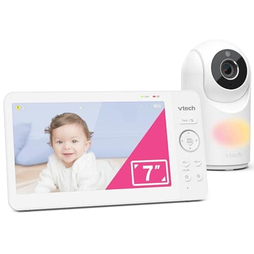 Image of VTech VM7467 Baby Monitor with 7" LCD Screen,Remote Pan Tilt Zoom,178° Wide-Angle View,Soothing Sounds and Lullabies,Multi-Colour Night Light,2-Way Talk,Temperature Sensor,No Need Wi-Fi Network