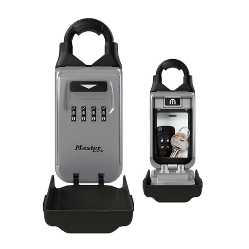 Image of MASTER LOCK Portable Key Safe with Adjustable Shackle, Medium 175 x 72 x 52 mm, Outdoor, for Home Office Industries Vehicles