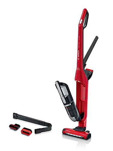 Image of Bosch BBH3ZOOGB Serie 4 Flexxo ProAnimal 2 Cordless Stick Vacuum Cleaner with 2in1 Handheld/Stick Design, Brush Roll Nozzle for Pet Hair, 25.2V Battery, 55 Minutes Run Time, Tornado Red