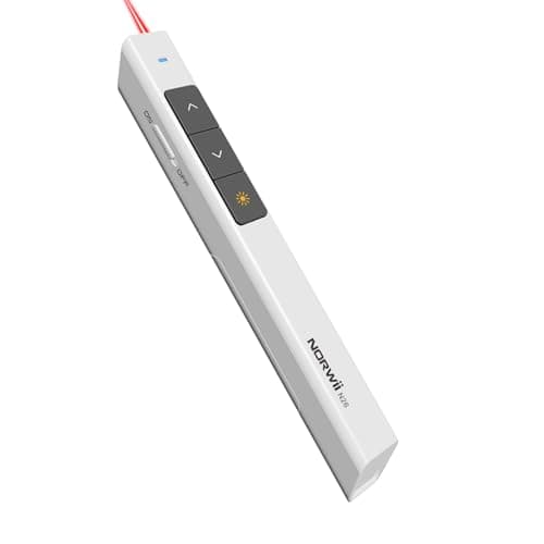 Image of Norwii N26 Wireless Presentation Clicker, Presentation Remote, PowerPoint Clicker with Pointer for PowerPoint Presentations, Power Point Clicker Wireless Presenter (White)