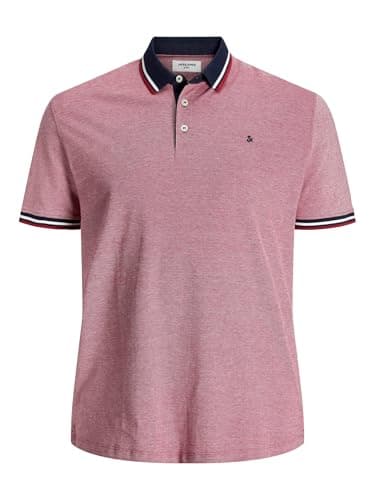 Image of Jack & Jones Men's Jjepaulos Polo Ss Noos Polo Shirt, Rio Red, XL