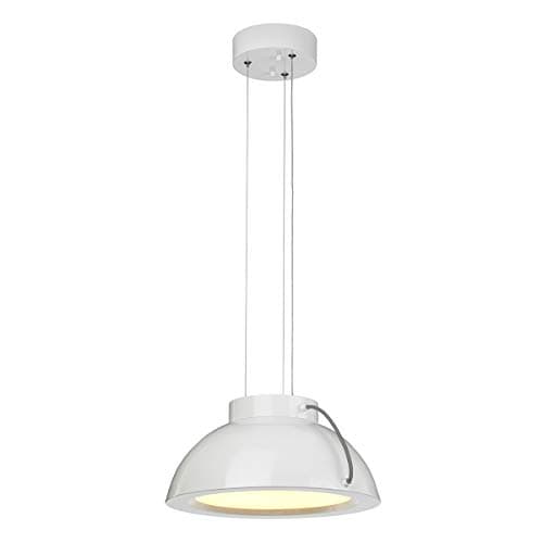 Image of 1 Bulb Ceiling Pendant Light Fitting - White Painted - LED 20W Bulb