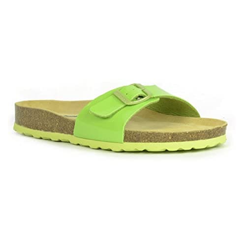 Image of Sanosan Malaga Lacquered Green Womens Designer Mule Sandals (Numeric_5)