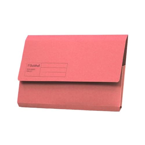 Image of Exacompta Guildhall Document Wallets, 285gsm, Foolscap - Pink, Pack of 50