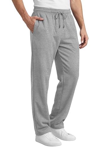 Image of Love My Fashions Joggers for Men UK Tracksuit Jogging Bottoms Men’s Fleece Joggers Open-Hem Sweatpants with Pockets Drawstring Trousers Gym Workout Grey