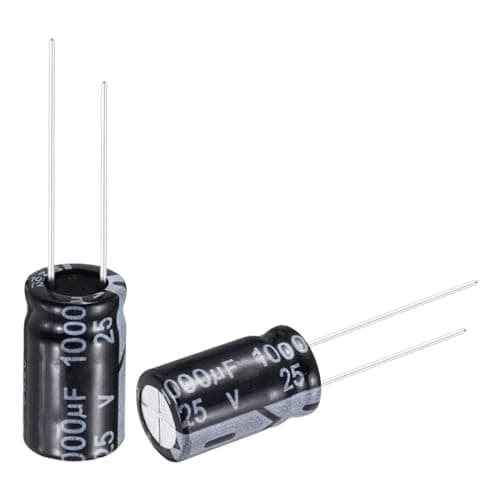 Image of sourcing map 1000uF 25V 10x17mm Electrolytic Capacitor, Radial Leads Aluminum Capacitors for TVs, LCD Monitor, VCD, 10Pcs
