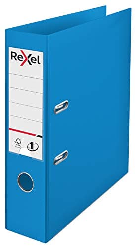 Image of Rexel Choices, A4 Lever Arch File, 75 mm Spine, 500 Sheet Capacity, Plastic Cover, File Folder, 2115503, Light Blue
