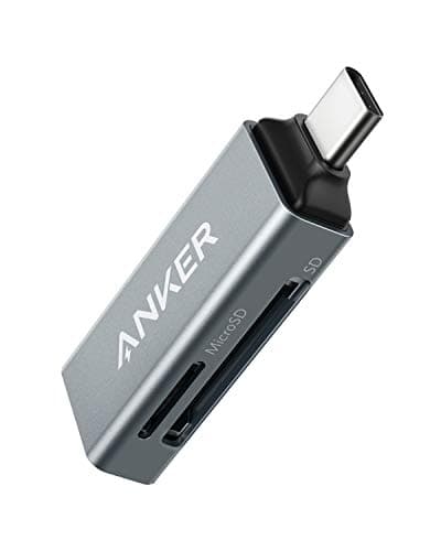 Image of Anker 2-in-1 USB-C Memory Card Reader for SDXC, SDHC, SD, MMC, RS-MMC, Micro SDXC, Micro SD, Micro SDHC and UHS-I Cards, for MacBook Pro 2019/2018/2017 and More