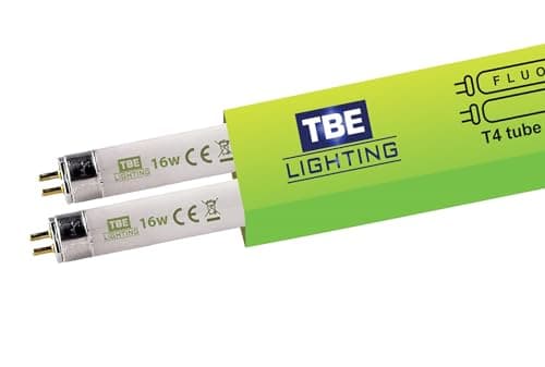 Image of TBE LIGHTING T4 16w Fluorescent Tube Lamps 480mm - 2 Pack of CFL Bulbs - G5 2-Pin Base Fittings - T4 High Efficiency Lamps, Soft White 3500K