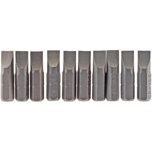 Image of Draper 64034 6.5mm 1/4" hex. plain slot insert bit 25mm long x 10