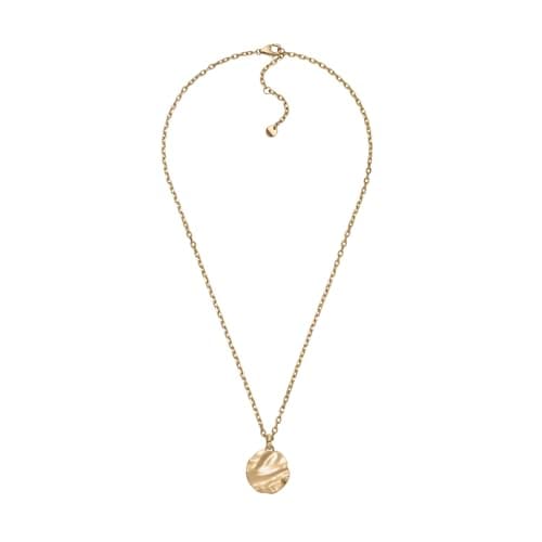 Image of Skagen Women's Stainless Steel or Semi precious with lobster clasp closure Pendant necklace, Pale Gold