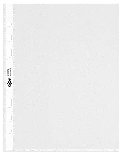 Image of Rexel Ecodesk A5 Punched Pockets, Pack of 30, 100% Recyclable, Eco friendly, Embossed mat surface, 2102579, Clear