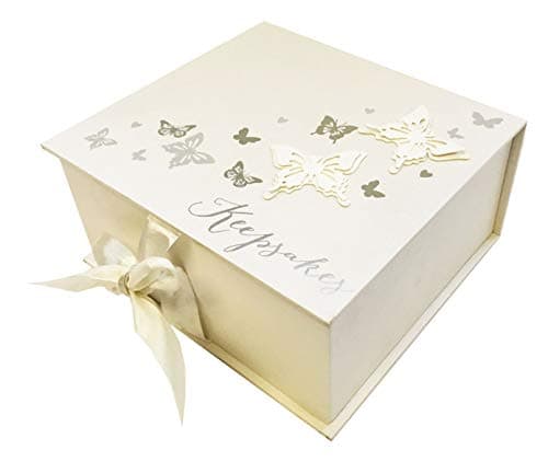 Image of Juliana WG409 Wings of Love Butterfly Paperwrap Keepsake Box Cream Large