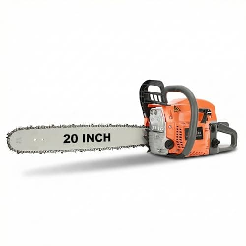 Image of 20" Petrol Chainsaw, 58CC 2-Stroke Top Handle Chain Saw, Lightweight Powerful Saw for Tree Felling, Logging, Garden Pruning, Heavy Duty Tasks, 8500rpm (Orange)