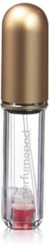 Image of Perfume Pod Clear Refillable Perfume Atomiser with Spray & Genie-S Refill (Gold)