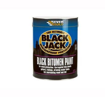 Image of Everbuild Black Jack 901 Bitumen Paint | Solvent Based, Full Bodied Bitumen Paint for Metal Protection - 1 Litre