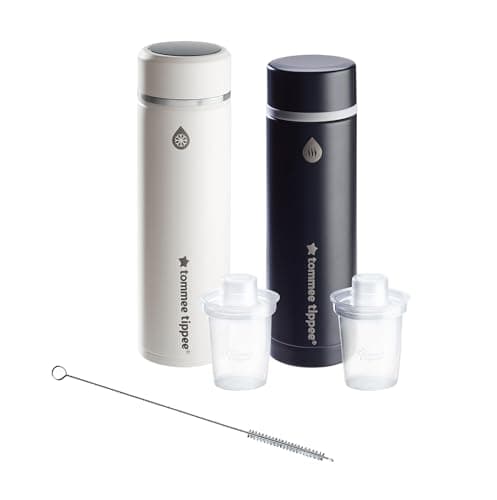 Image of Tommee Tippee PrepGo Formula Feed Maker Set, Portable Hot and Cool Flasks with LED Digital Temperature Display, Travel Friendly Bottle Preparation in 2 Minutes