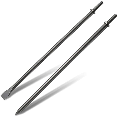 Image of 2 Pack 18" Air Hammer Bits Attachments,0.401 Inch Shank Chisel Bit Set,Cr-Mo Alloy Steel Punch