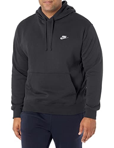 Image of NIKE Men's M Nsw Club Hoodie Po Bb Sweatshirt, Black/Black/(White), L UK