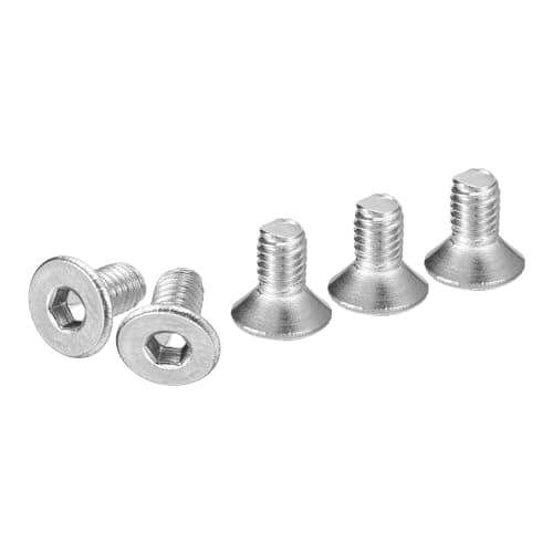 Image of DTGN M3-0.5 x 6mm Flat Head Socket Cap Screws, 80 Pack 304 Stainless Steel Hex Socket Flat Head Screws, Full Thread, Countersunk Bolts