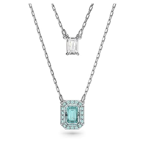 Image of Swarovski Millenia Double Pendant Necklace, Mint Coloured Crystal in a Rhodium Plated Setting, from the Millenia Collection