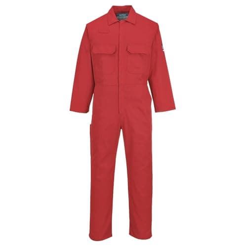 Image of Portwest BIZ1 Mens Heat Flame Resistant Welding Overalls Bizweld FR Protective Boiler Suit Work Coveralls Durable Workwear Mechanics Warehouse Garages Red, 3X-Large